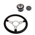 Moto-Lita Steering Wheel & Boss - 14 inch Leather - Drilled Spokes - Dished - RM8254